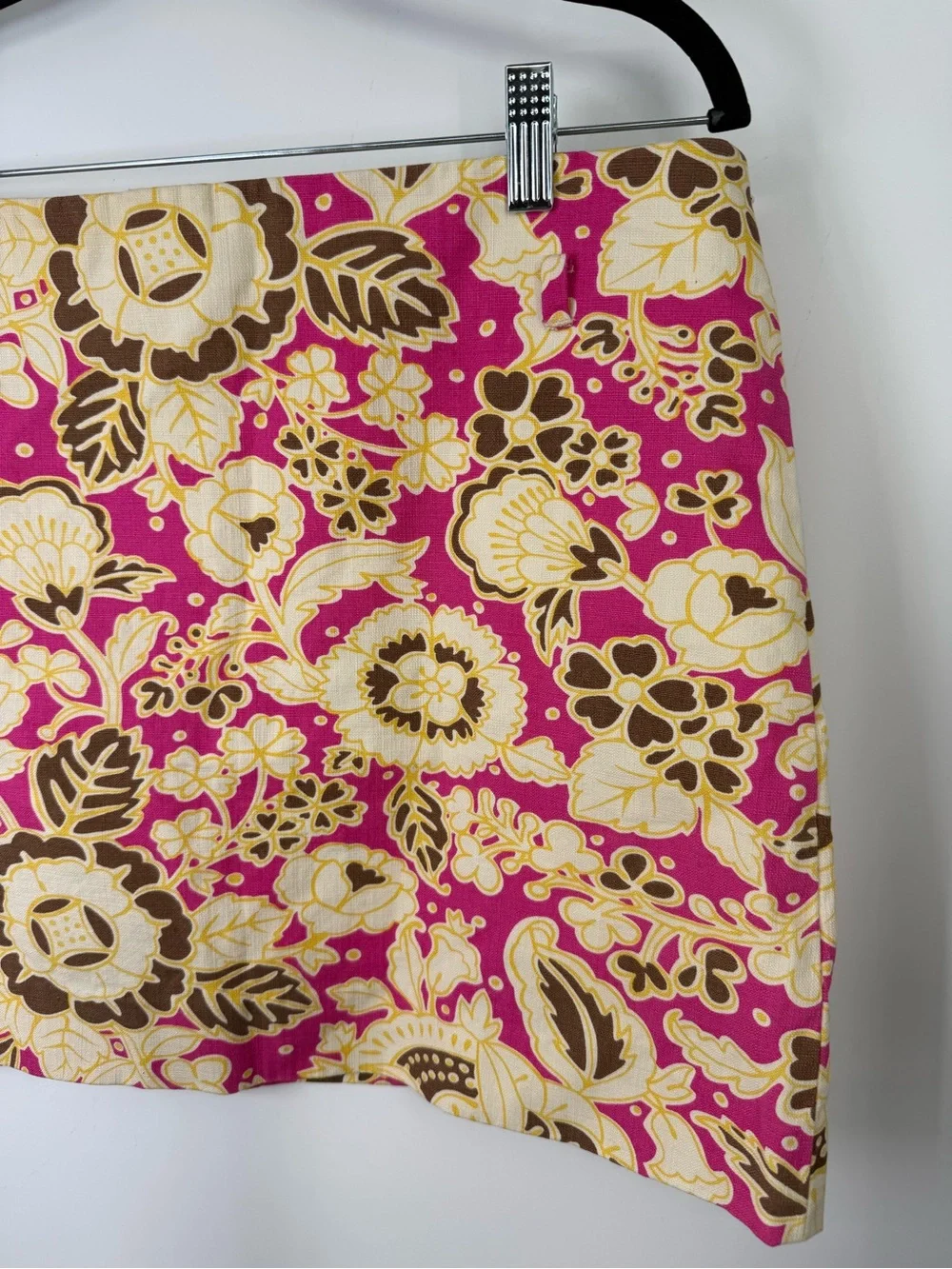 J Crew 100% cotton Floral Print Mini Skirt in Pink and Cream size 10